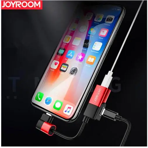 Joyroom для освещения с двойным освещением/3 5 мм AUX Удлинительный кабель iPhone X 7 8 Plus