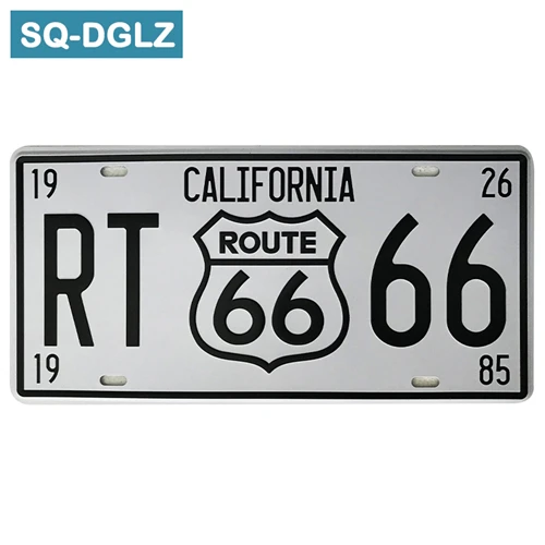 [SQ-DGLZ] Калифорния Route 66 номерных знаков бар настенные украшения жестяная вывеска Винтаж металлический знак Home Decor Живопись бляшек плакат - Цвет: 0407