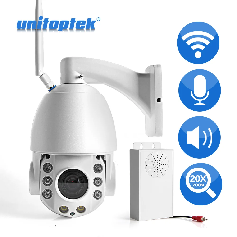 

1080P WIFI PTZ IP Camera Outdoor 20X Optical Zoom IR 80m CCTV WI-FI PTZ Camera Two Way Audio Speaker Wireless Speed Dome Cameras