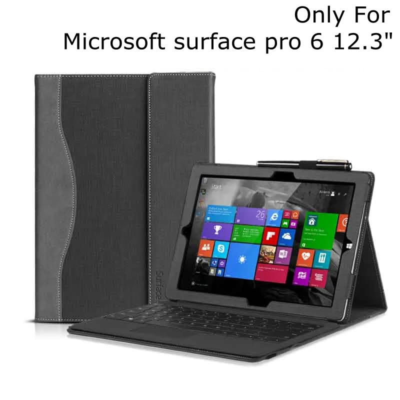 Fashion Leather Tablet Case For Microsoft Surface Pro 6 12 3 Stand Function Keyboard Cover For