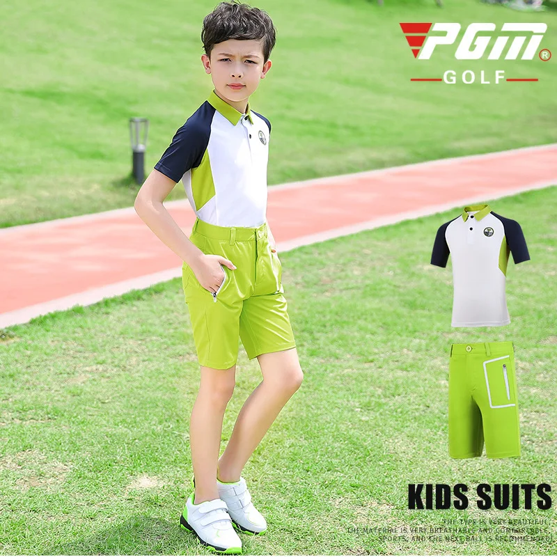 Conjuntos de Roupas Adolescente Meninos Verão Manga Curta t Camisa Elasticidade Shorts Breathabel Esportes Golfe Roupas D0784 Pgm