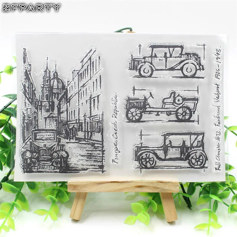 

ZFPARTY Vintage Car Transparent Clear Silicone Stamp/Seal for DIY scrapbooking/photo album Decorative clear stamp sheets
