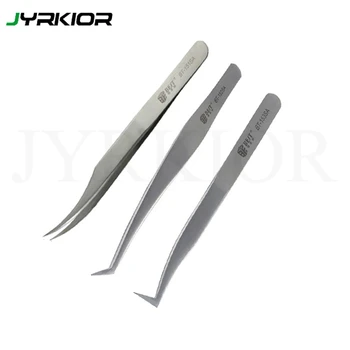 

Jyrkior Stainless Steel Curved Tweezer Microelectronics Product Repair Hyperfine High Precision Anti Acid Tweezers Hand Tool