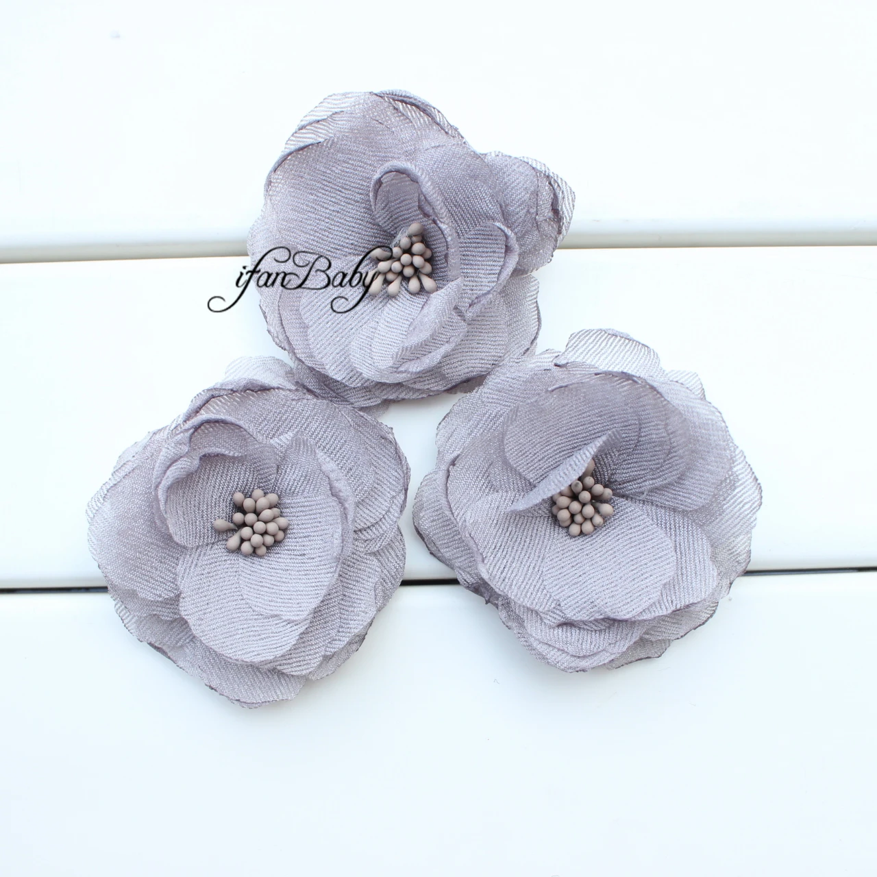 Grey fabric hair flowers burn flower lace fabric hair accessories for