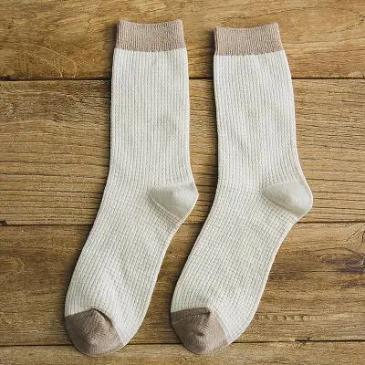 Новинка, мужские хлопковые носки с двойной иглой, высококачественные деловые Модные Повседневные носки, 5 пар - Цвет: c2