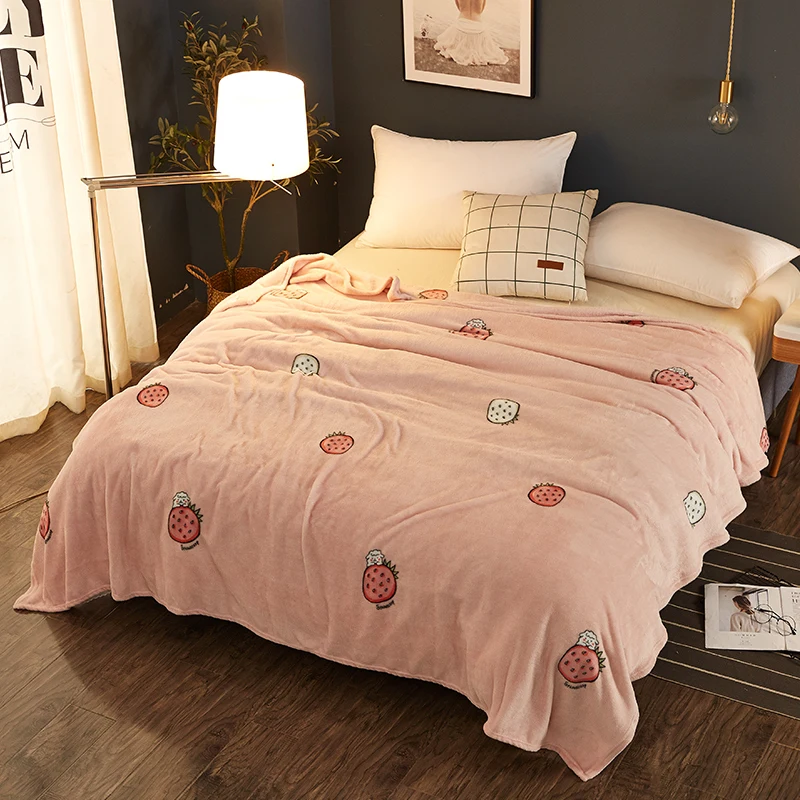 

Home textile autumn and winter coral fleece blanket warm soft flannel wool blanket bedding adult printed bed cover sofa cover