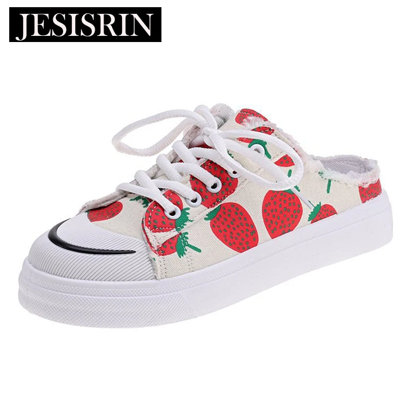 

2019 flat bottom no heel lazy Korean version of the wild canvas shoes summer new half slippers