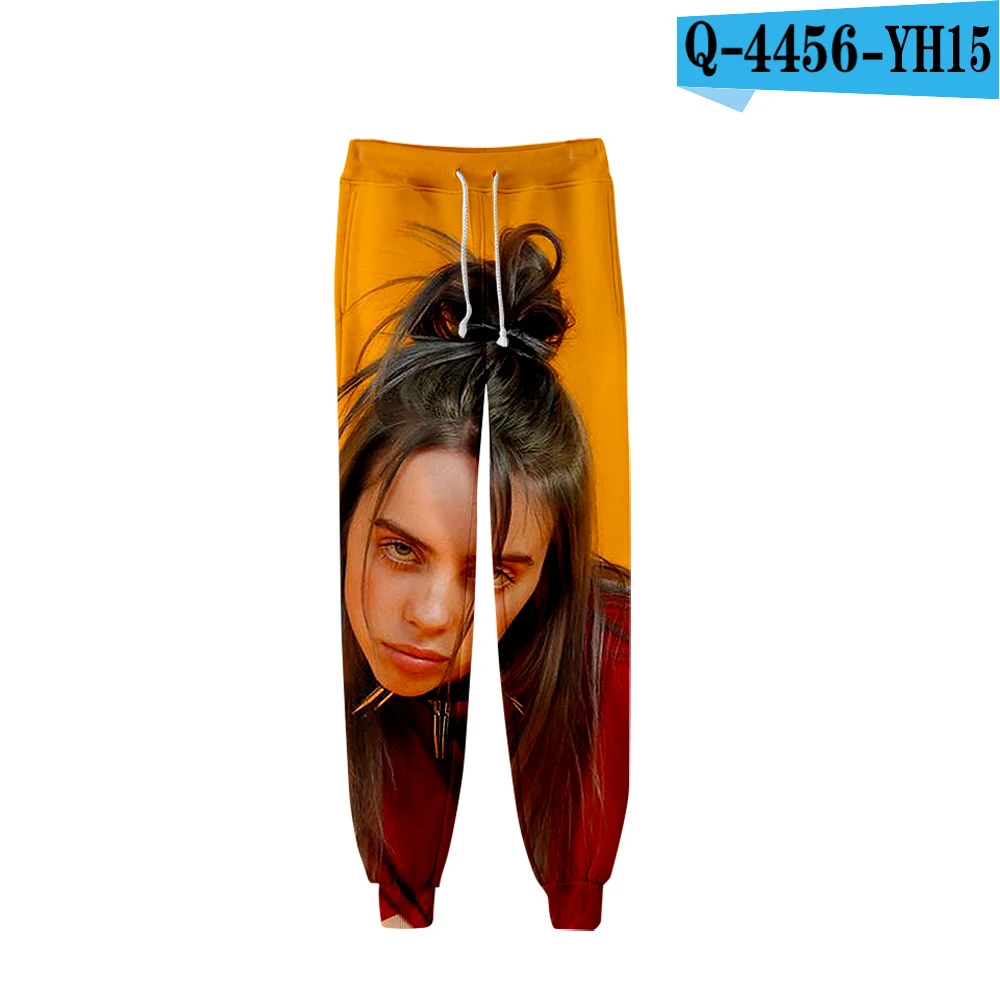 3D Billie Eilish брюки с принтом повседневные весенние повседневные штаны для бега женские и мужские 3D брюки тонкие крутые горячая Распродажа брюки 4XL - Цвет: Хаки