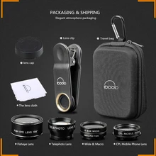 Для всех объектив для смартфонов полный экран 0.63x широкоугольный 15x макро объектив 198 градусов Рыбий глаз объектив IB-5 в 1 объектив