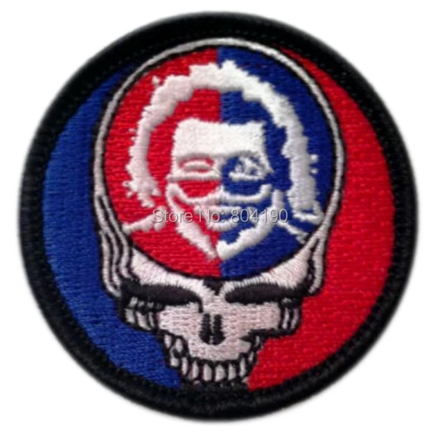 

2" Grateful Dead Steal Your Face Jerry Garcia Music Band Embroidered LOGO Iron On Patch Emo Goth Punk Rockabilly