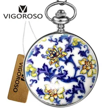 VIGOROSO Модный дизайн Элегантные Механические карманные часы из нержавеющей стали часы с ручным заводом змеиная цепочка брелок для мужчин и женщин подарок