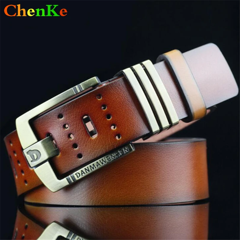 

ChenKe Top Genuine Leather Belts Men Luxury Brand Designer High Quality Strap Male Wide Pin Buckle For Jeans Cowather