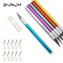11 Blades Art Knives Wood Carving Tools Precision Hobby Knife Metal Handle Food Craft Sculpture Engraving DIY Cutting PCB Repair