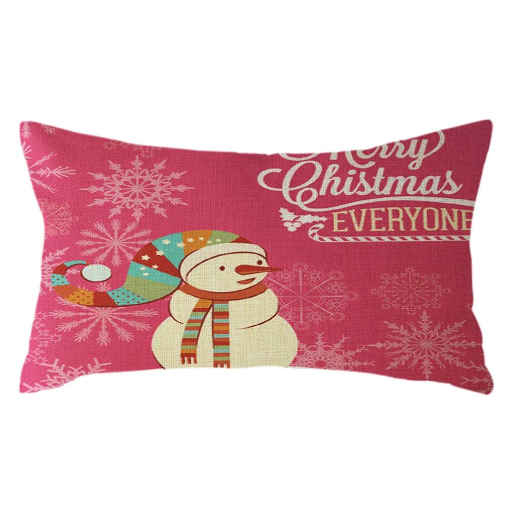 Рождественский Чехол на подушку, украшения для Hom, Санта Клаус, прямоугольная наволочка, льняная декоративная наволочка, наволочка для подушки, Cojines Navidad