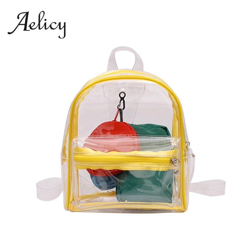 

Aelicy Transparent Small Backpack Women High Quality Clear Plastic School Bag Students Travel Hiking Fashion Satchel 2019 New