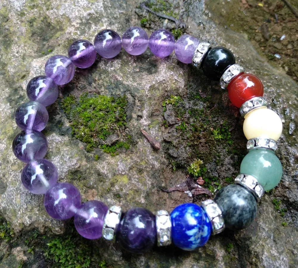 8mm amethyst chakra bracelet-3
