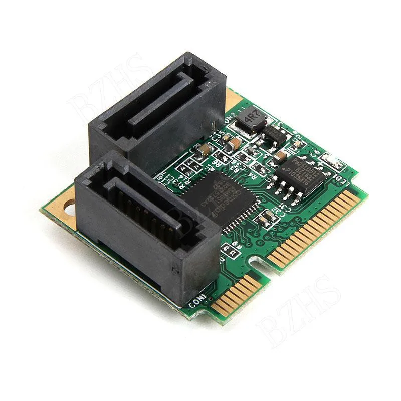 

L Mini PCI-Express to 2 Ports SATA 3.0 Single Chip Expansion Adapter Card Mini PCIe to dual SATA add on card
