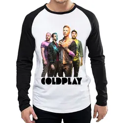 С длинным рукавом Coldplay Футболка Модные мужские белый цвет группа Coldplay Футболки Длинный рукав футболка Coldplay