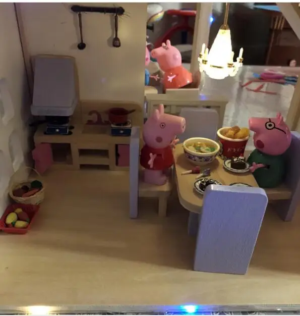 7 кг девочки деревянные домики ролевые игрушки Деревянный Кукольный дом/Дети деревянная кукольная вилла с кукольной комнатной мебели подарок на день рождения