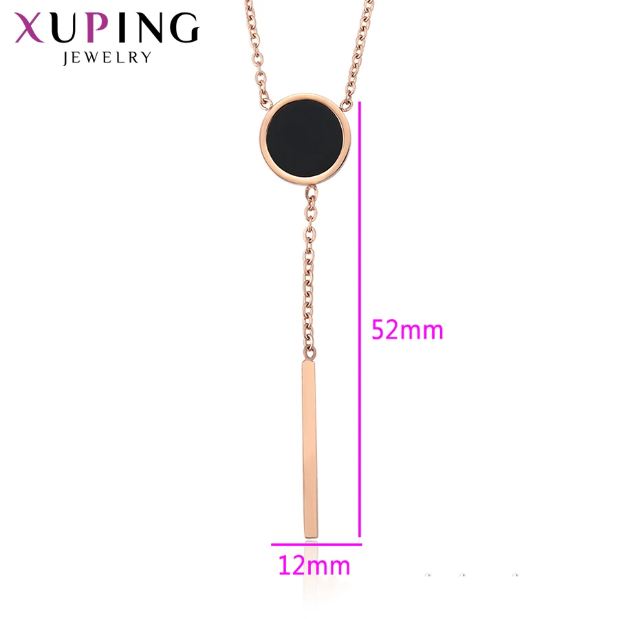 Ожерелье Xuping Characteristical длинное круглое позолоченное розовое золото для женщин Трендовое ювелирное изделие семейный подарок S196.8-45621