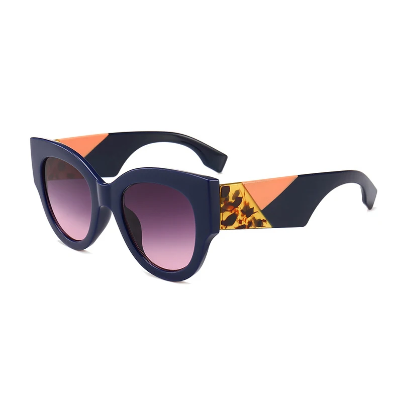Новые модные женские круглые солнцезащитные очки, брендовые дизайнерские винтажные негабаритные черные розовые белые солнцезащитные очки для мужчин ss102 - Цвет линз: C3