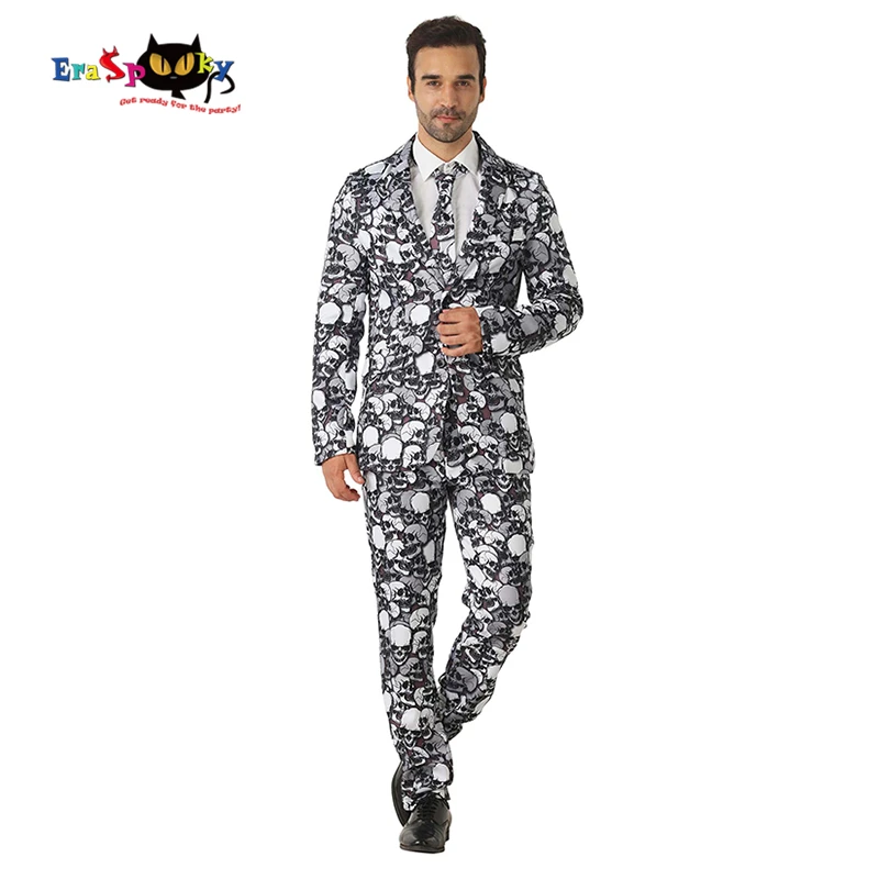 Skeleton Printed Formal Tuxedo Mens Adult Halloween Costume Skeleton Printed Formal Tuxedo Mens Adult Halloween Costume