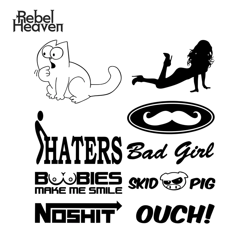 Rebel Heaven Funny OUCH! Усы Bad Girl NosHit стикер для автомобиля JDM виниловая наклейка Модные