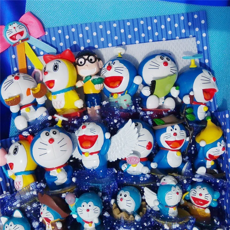 Высокое качество Doraemon искусственные цветы букет поддельные розы искусственный цветок подарок Букеты Свадебные День Святого Валентина игрушки Красивая Любовь