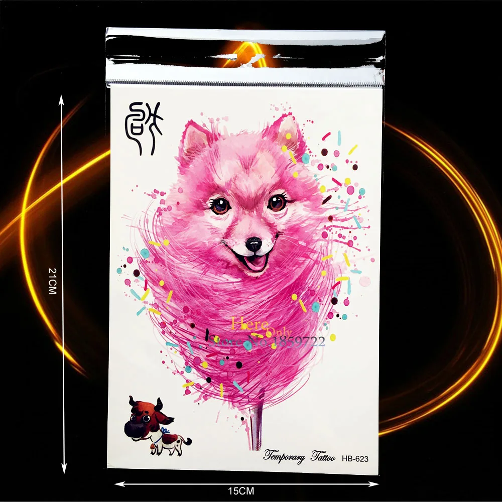 Us 086 23 Di Scontobellezza Body Art Temporary Autoadesivo Del Tatuaggio Bella Cucciolo Di Cane Di Disegno Impermeabile Del Piedino Del Braccio