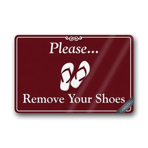 Custom Take Off Your Shoes Doormat Cover Rug Outdoor Indoor Floor Mats