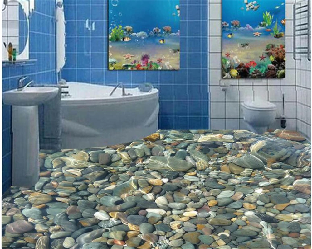 Beibehang Realistic Water Pebble Floor Tiles 3d Flooring Waterproof Self Adhesive Floor Painting Wallpaper Coated Wall Paper Wall Paper 3d Flooringflooring Waterproof Aliexpress
