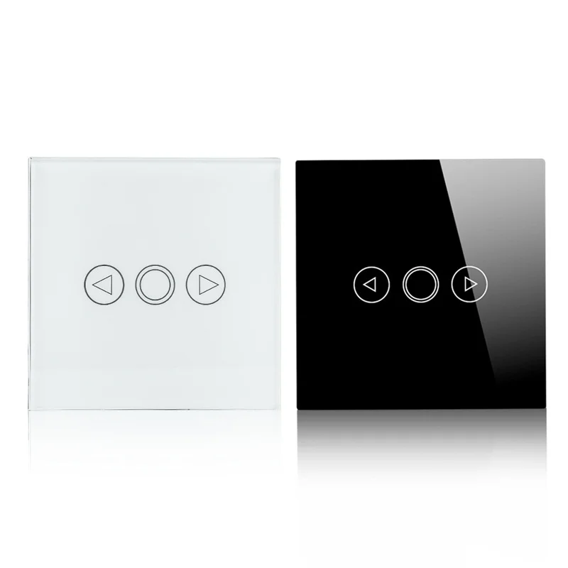 Glass Panel Switch Waterproof EU Standard LED Touch Light Tempered Glass Panel Switch Dimmer Black White High Quality