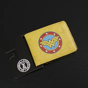 

Comics DC Marvel Magical Man Wallet Animated Print Yellow Color Purse Card Coin Money Bags Casual Men Small Wallets