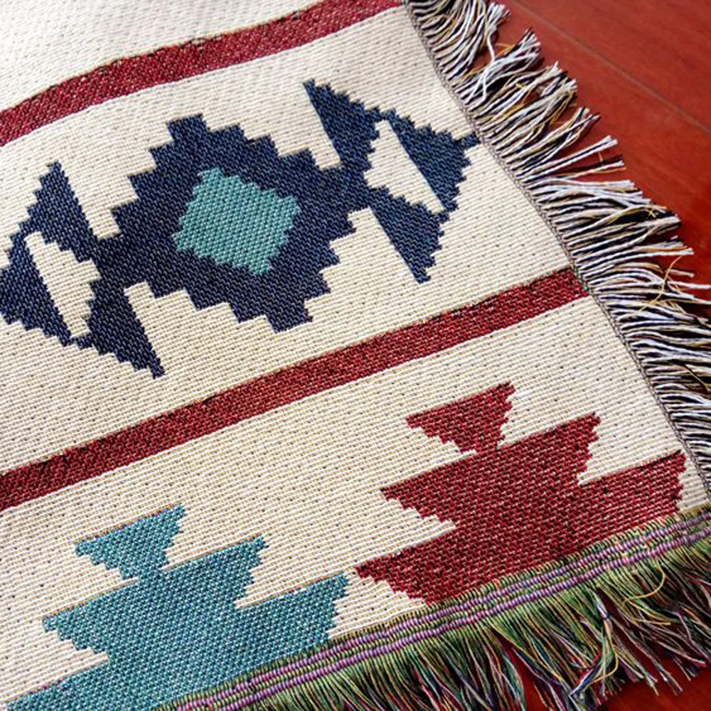  ESSIE HOME Kilim Carpet For Sofa Living Room Bedroom Rug Yarn Dyed 130*160cm Bedspread Tapestry - 32660012033