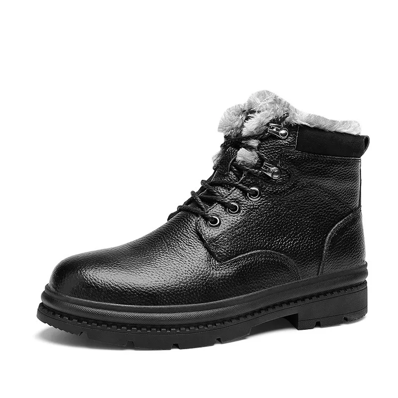 

New Arrival Black Winter Sneakers Men Thick Velvet Snow Boots Sports Man Shoes Waterproof Outdoor Walking Athletic Big Size 48