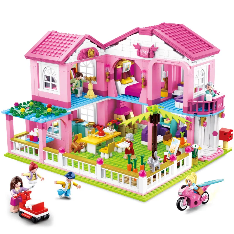 

new 0721 896Pcs Duplo Friends House Garden Villa Castle Model Building Block Toys For Children Compatible legoland