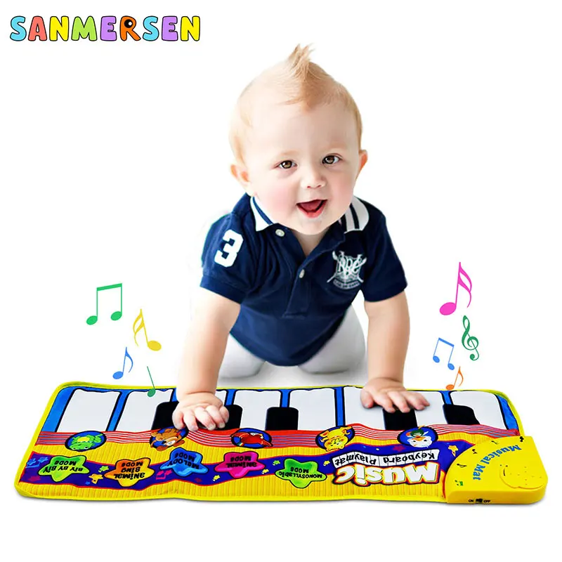 Детский музыкальный ковер клавиатура Игровой коврик животные Музыкальный Игровой Коврик пианино Обучающие Игрушки для раннего развития для детей детские головоломки подарки