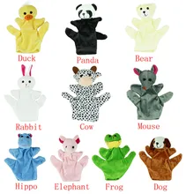 Cute Big Size Animal Glove Puppet Hand Dolls Plush Toy baby kid Zoo Farm Animal Hand Glove Sack Plush Toy wholesale
