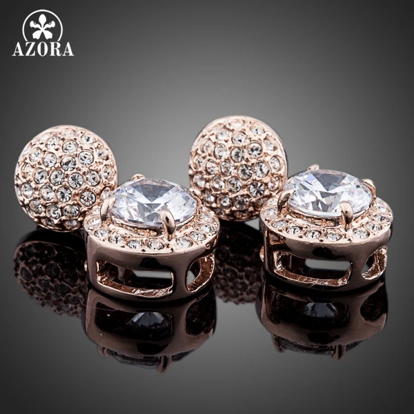 Серьги подвески из двух частей с фианитом 2 карата|azora rose gold|drop earringsearrings drops |