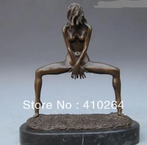 

Express Western Art Pure Bronze Marble bold nude maiden Statue discount 30%