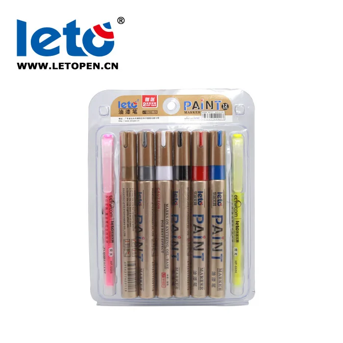 LETO Permanent Marker Set 12 Colors Waterproof Oil Paint Markers for