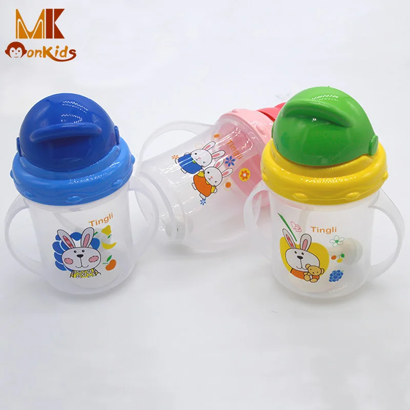 Monkids Baby Kids Straw Cup Drinking Feeding Bottle Sippy Cups With