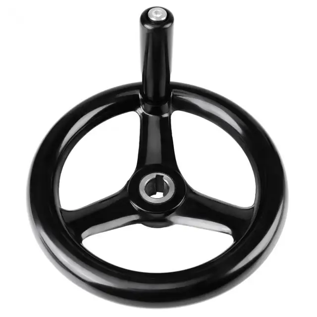 3 Spoke Plastic Lathe Hand Wheel Handwheel w/ Revolving Handle for Milling Machine round handwheel 3 Sizes Black Hot Sale 2018