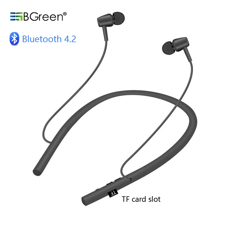 

BGreen Bluetooth Sport Earphones Wireless Stereo Running Cycling Sports Headset Built in MP3 Player Support Micro SD TF Card