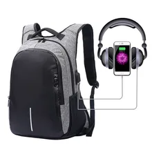 Usb Charging Laptop Backpack 15 15.6 inch for Men Backpack for laptop Male Female Nylon Back pack black blue gray purple 2019