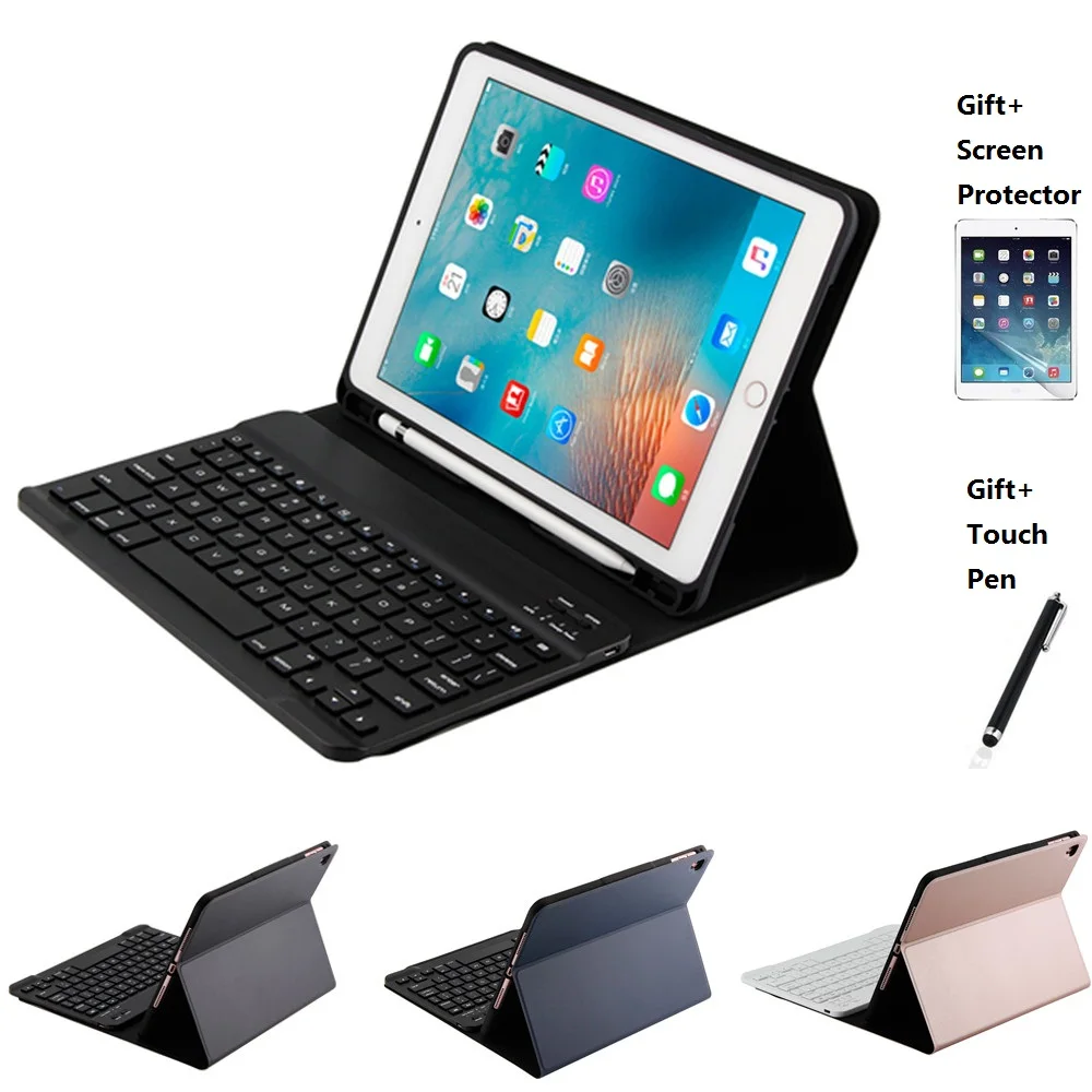 Split Design Leather With Pencil Holder Bluetooth Keyboard Case For iPad Air 1 2 Pro 9.7 New iPad 2017 2018 9.7inch