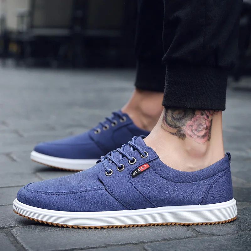 

Casual Canvas Shoes Men Flat Sneakers Breathable Fashion Mesh Trainers Shoes Summer Walking Sneakers Men Running Shoes
