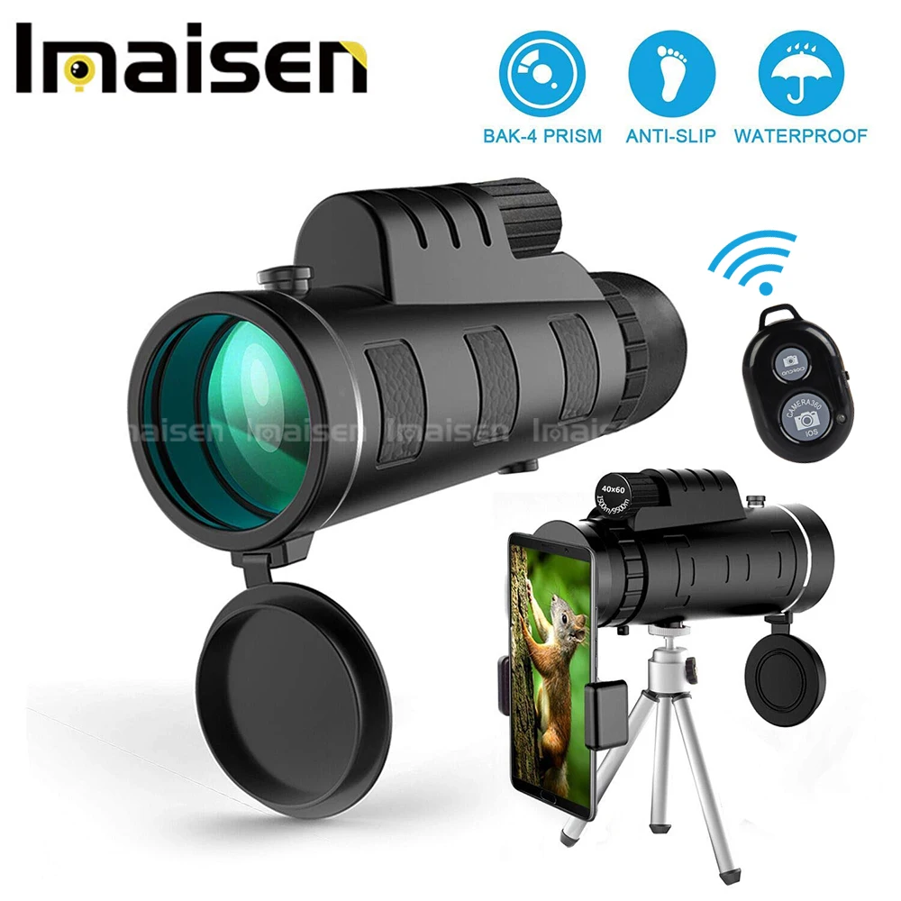 

BAK4 Profession Monocular Telescope 40X60 Scope, Mobile Monocular HD Lens Bluetooth function