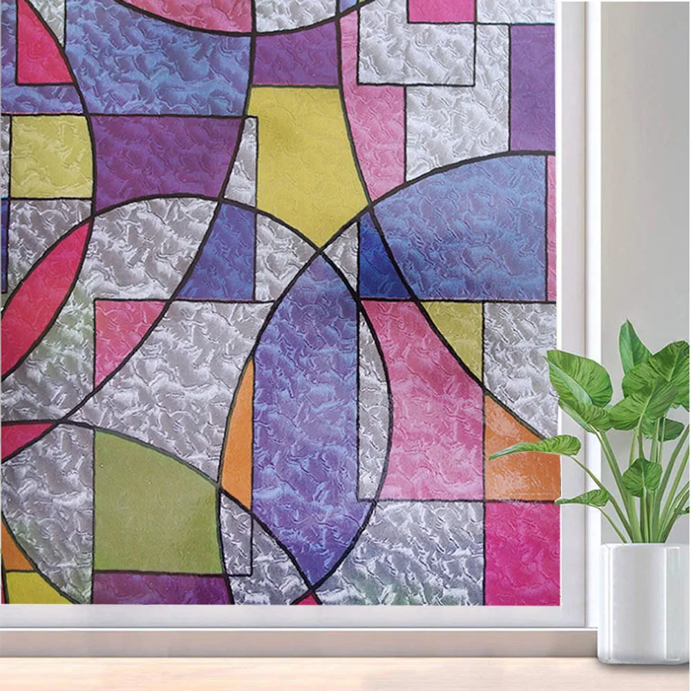 

Funlife 45x200cm Decoration Window Film Non-Adhesive Static Window Cling Anti-UV Vinyl Window Sticker for Bathroom Home Office