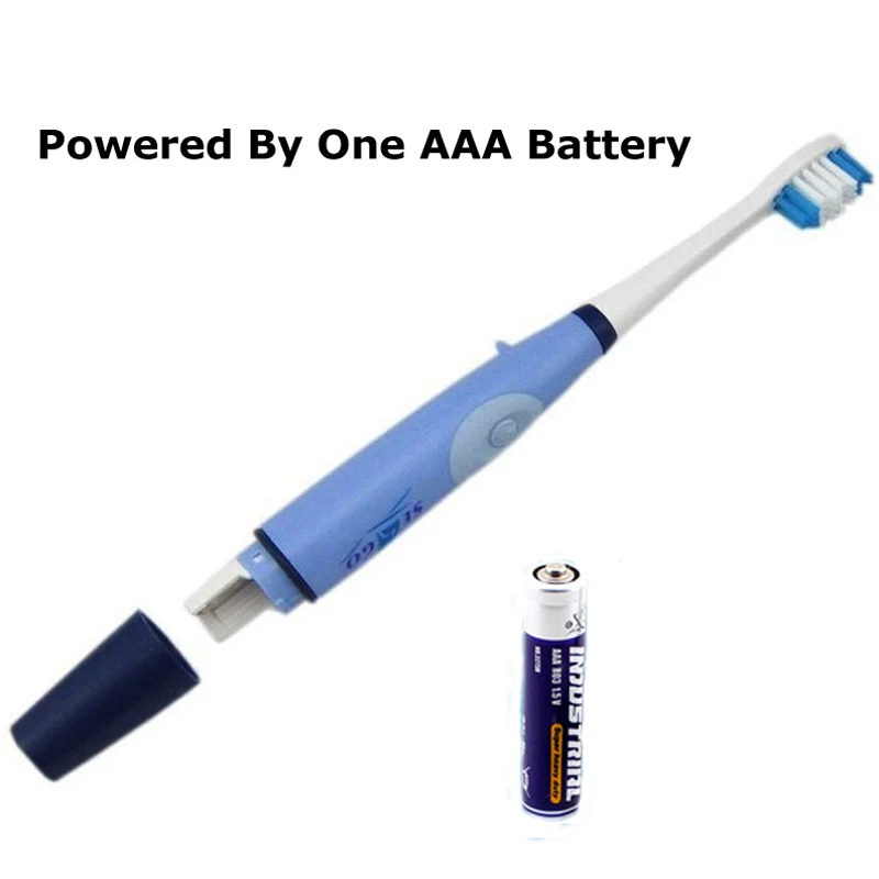 Электрическая зубная щетка Seago с 3 головками с питанием от одной батарейки AAA, звуковая вибрация, эффективно очищает зубы, полностью водонепроницаемая